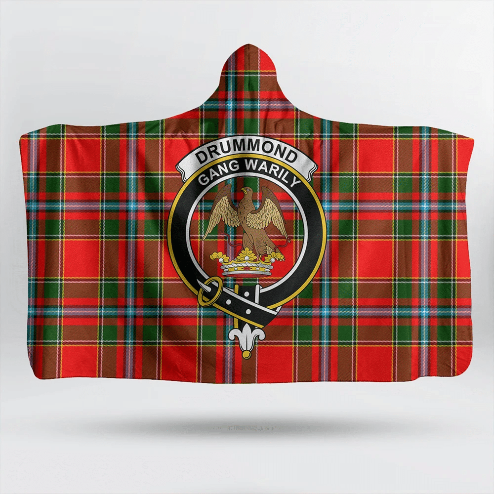 Drummond of Perth Tartan Crest Hooded Blanket