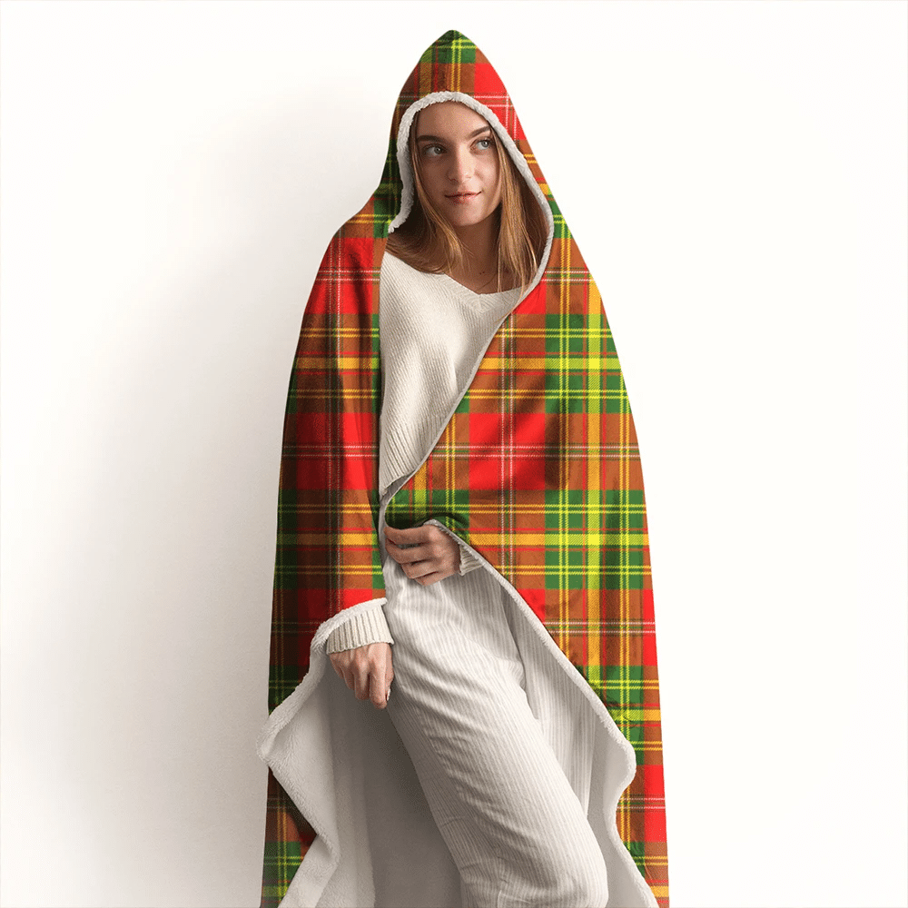 Leask Tartan Crest Hooded Blanket