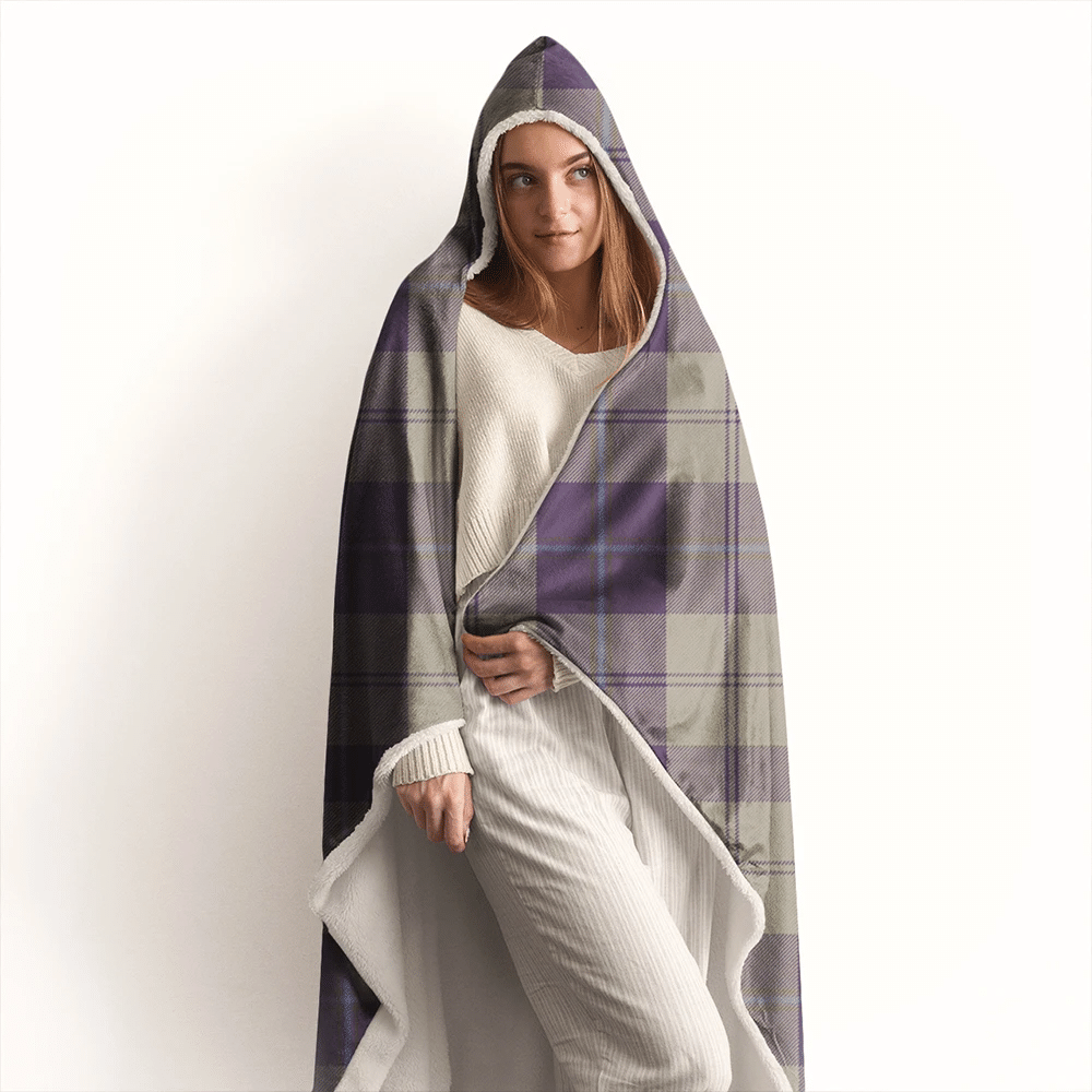 Cunningham Dress Blue Dancers Tartan Crest Hooded Blanket