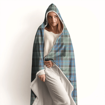 Leslie Hunting Tartan Crest Hooded Blanket