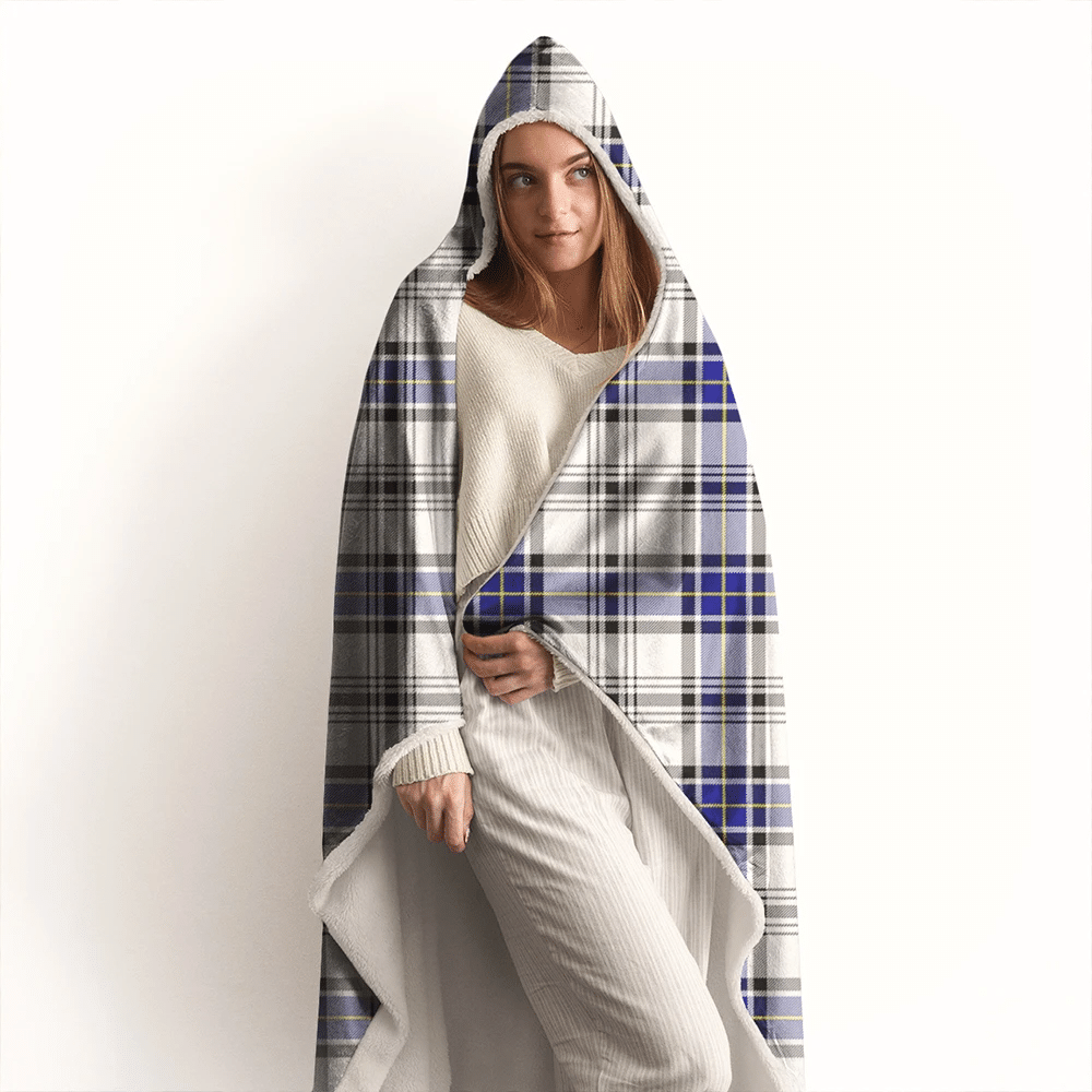 Hannay Modern Tartan Crest Hooded Blanket