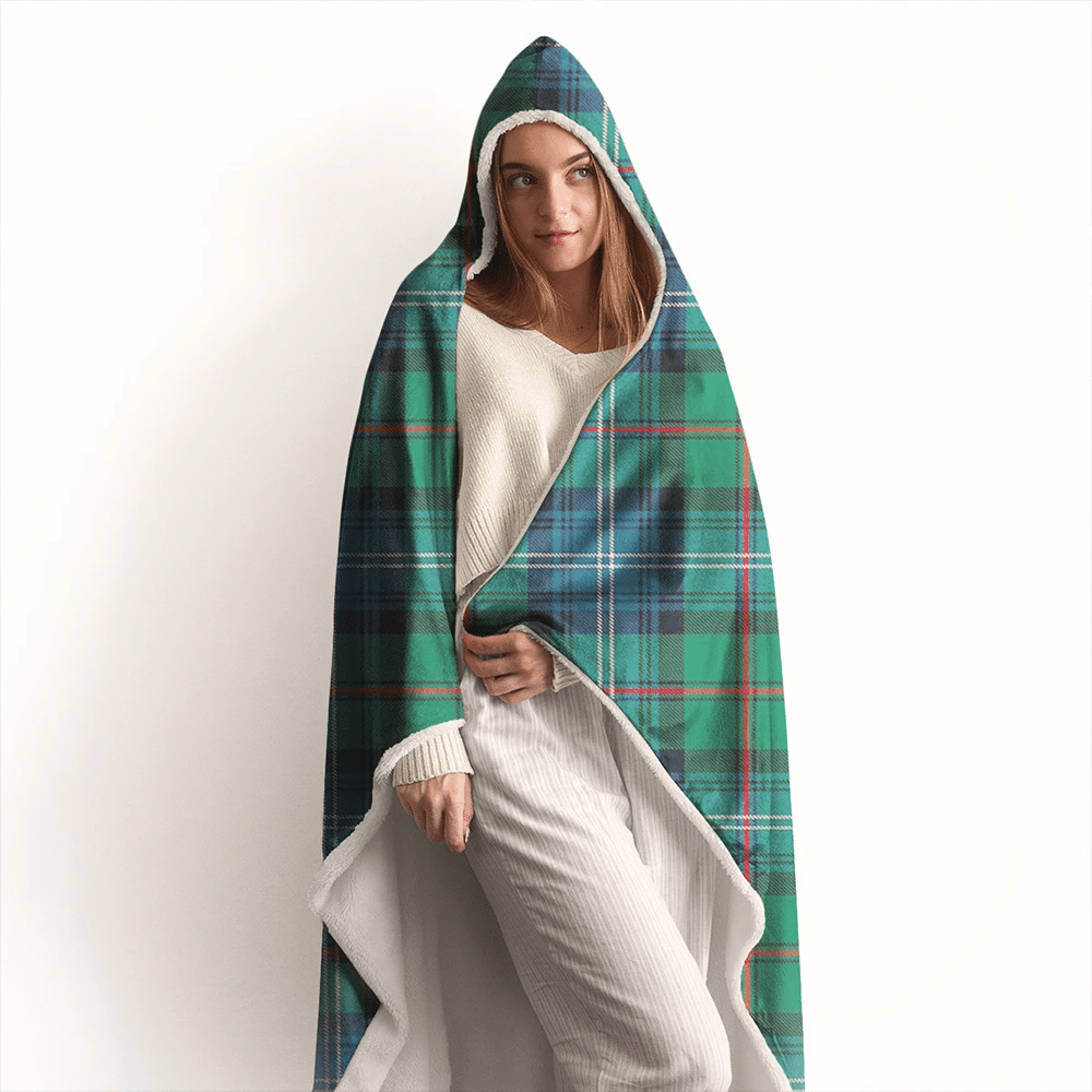 Napier Modern Tartan Crest Hooded Blanket