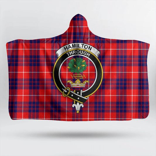 Hamilton Modern Tartan Crest Hooded Blanket