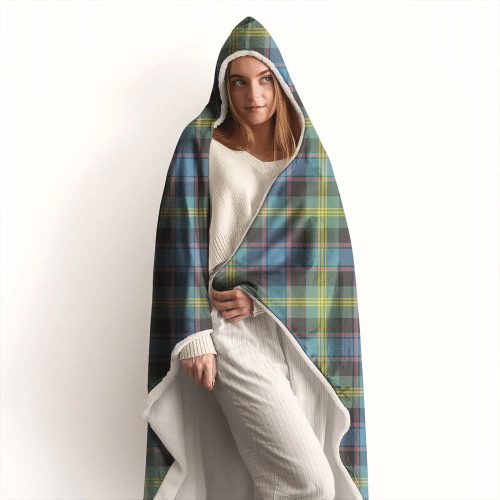 Ogilvie Hunting Ancient Tartan Crest Hooded Blanket