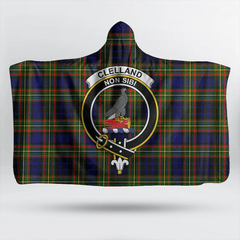 Clelland Modern Tartan Crest Hooded Blanket