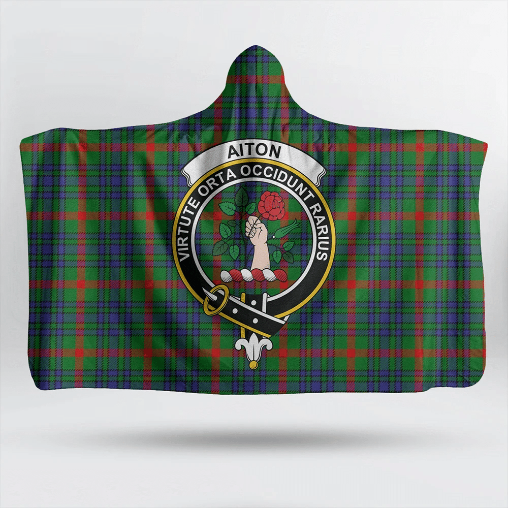 Aiton Tartan Crest Hooded Blanket