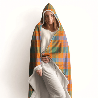 MacQueen Modern Tartan Crest Hooded Blanket