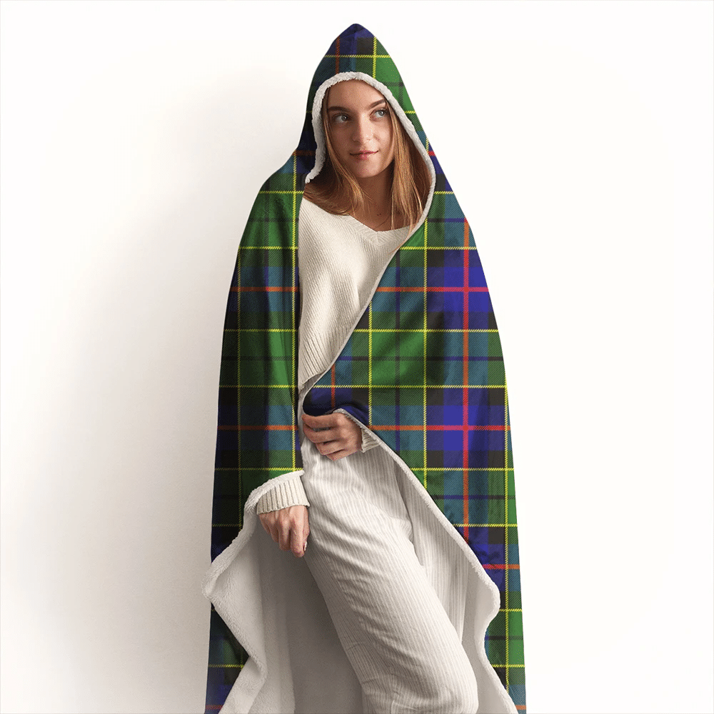 Forsyth Modern Tartan Crest Hooded Blanket