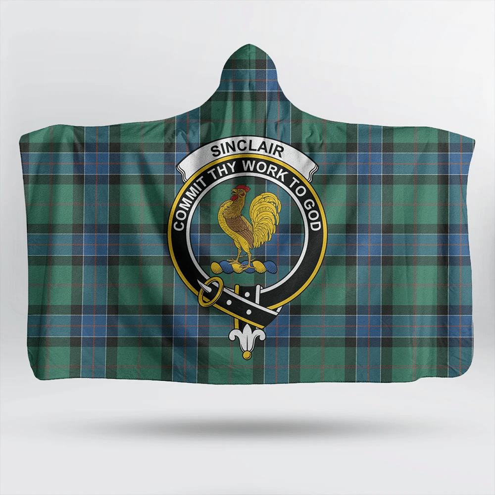 Matheson Modern Tartan Crest Hooded Blanket