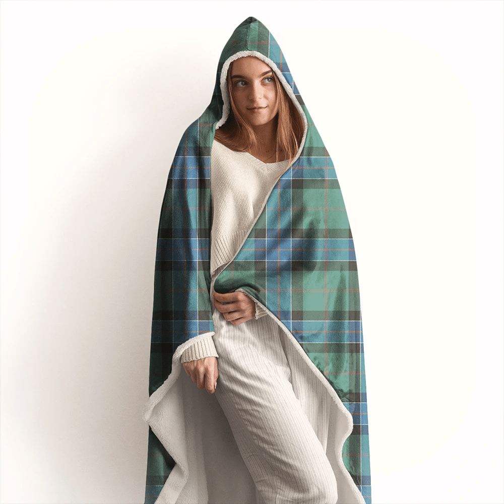 Matheson Modern Tartan Crest Hooded Blanket