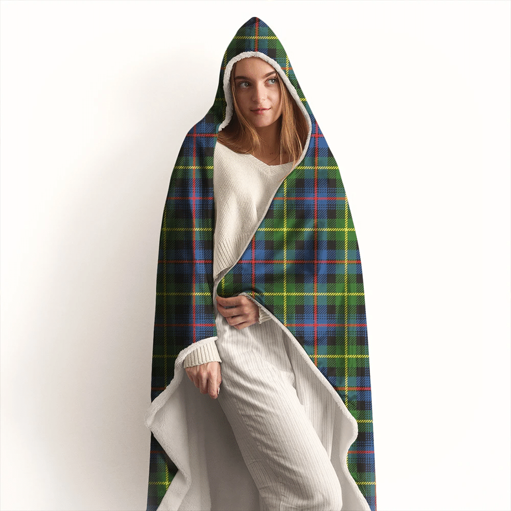 Farquharson Modern Tartan Crest Hooded Blanket