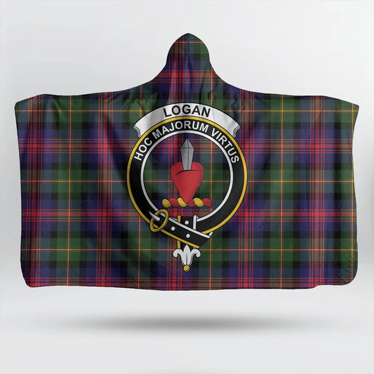 Logan Modern Tartan Crest Hooded Blanket