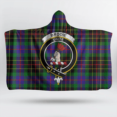 Brodie Hunting Modern Tartan Crest Hooded Blanket