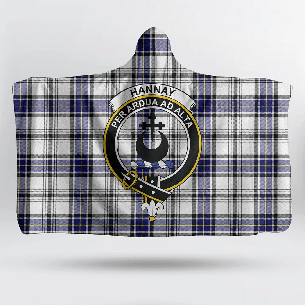 Hannay Modern Tartan Crest Hooded Blanket