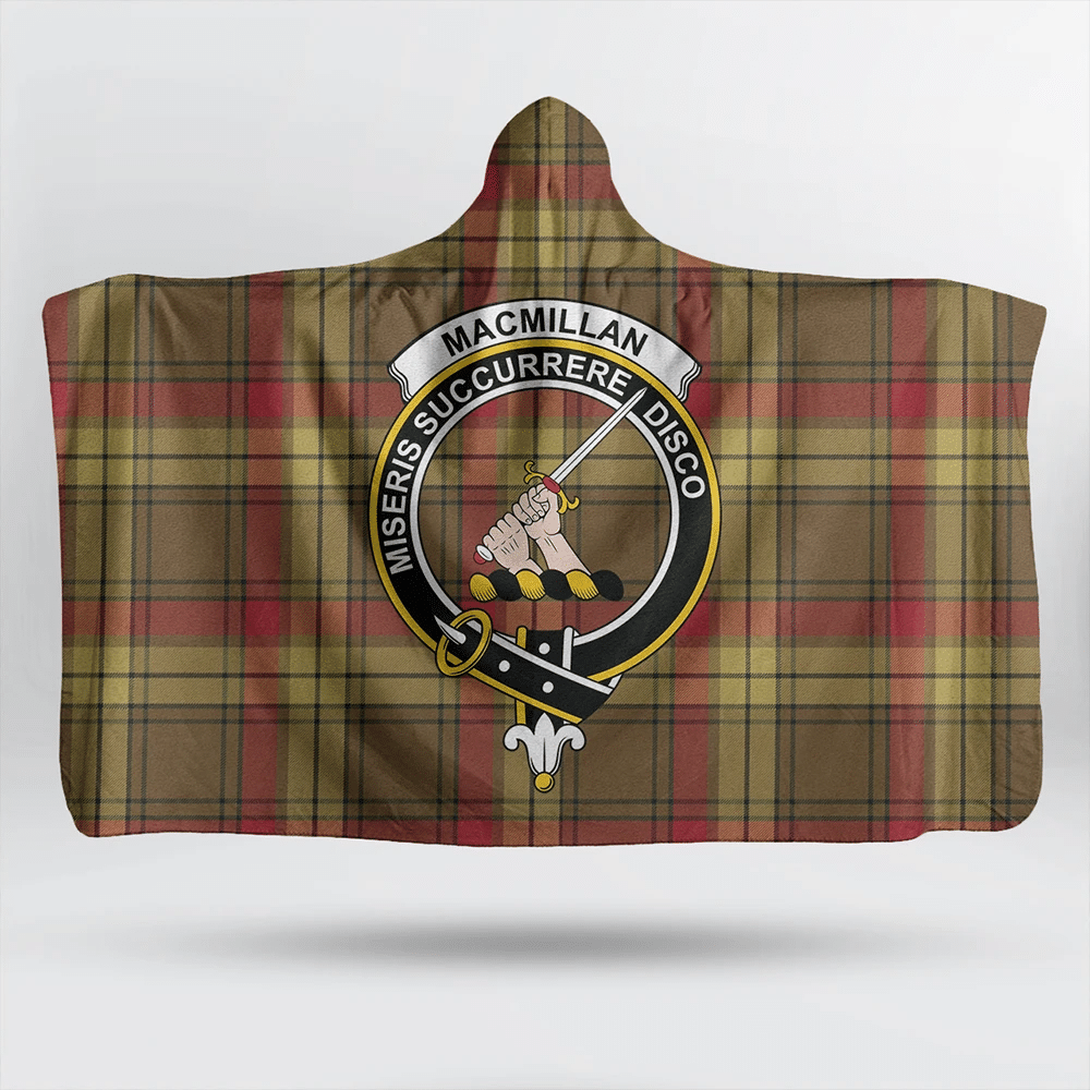 Wallace Weathered Tartan Crest Hooded Blanket