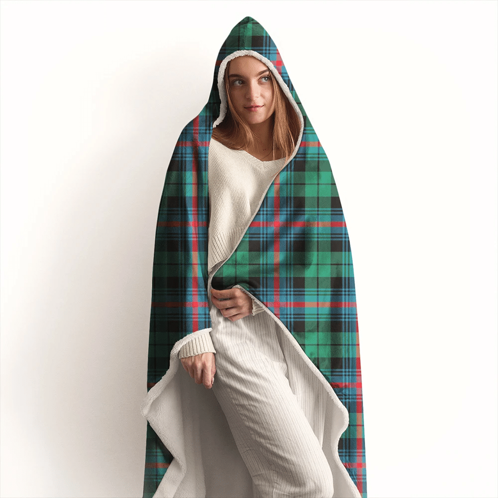 Nesbitt Modern Tartan Crest Hooded Blanket