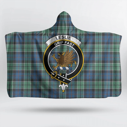 Leslie Hunting Tartan Crest Hooded Blanket