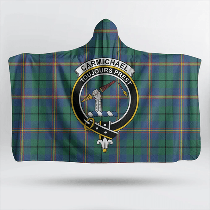 Carmichael Ancient Tartan Crest Hooded Blanket