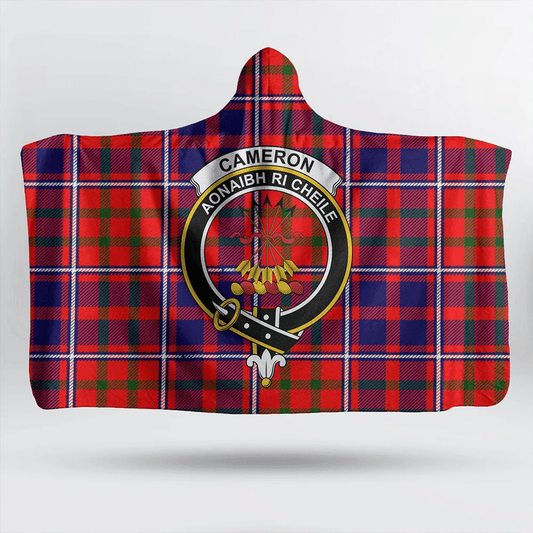 Cameron of Lochiel Modern Tartan Crest Hooded Blanket