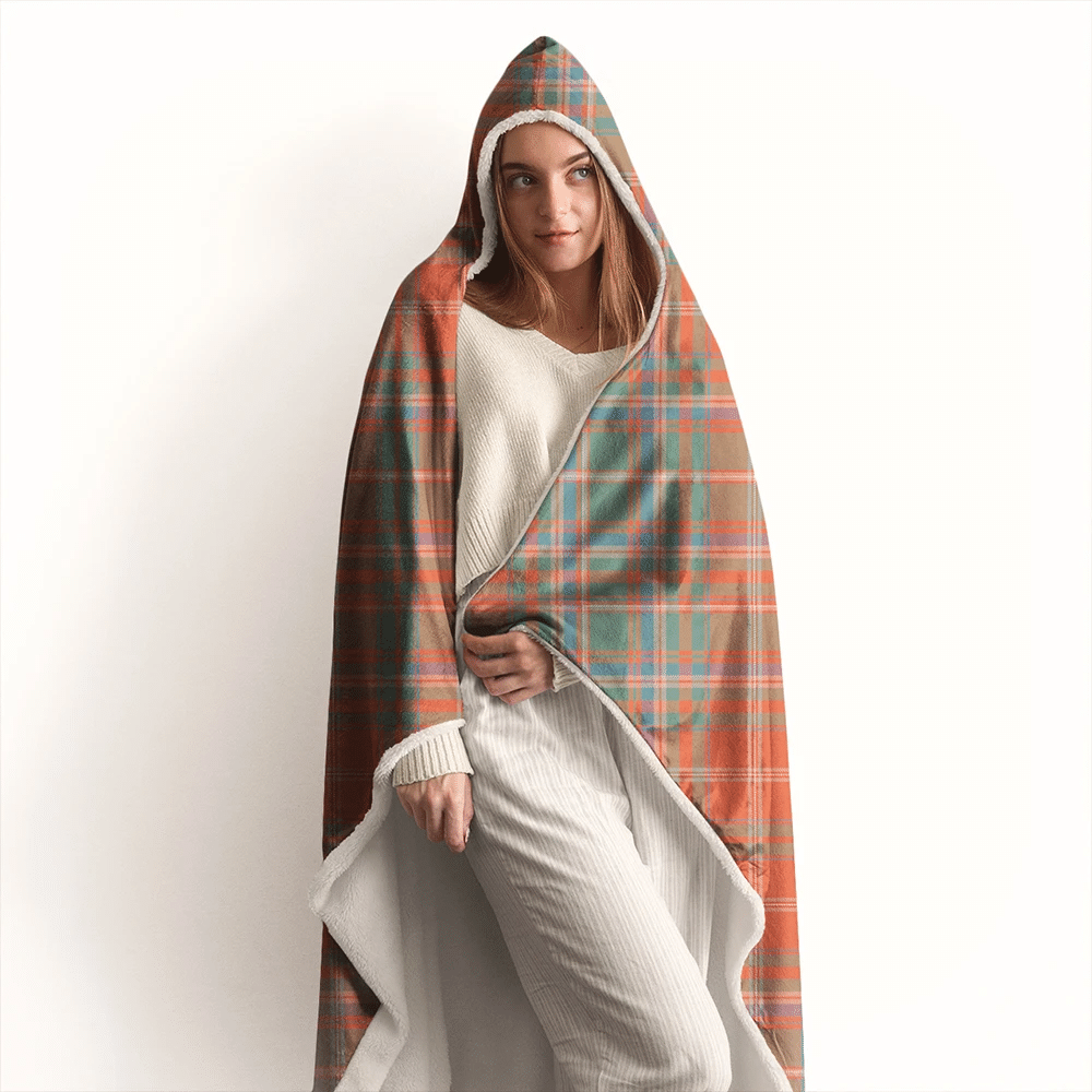 Ramsay Modern Tartan Crest Hooded Blanket