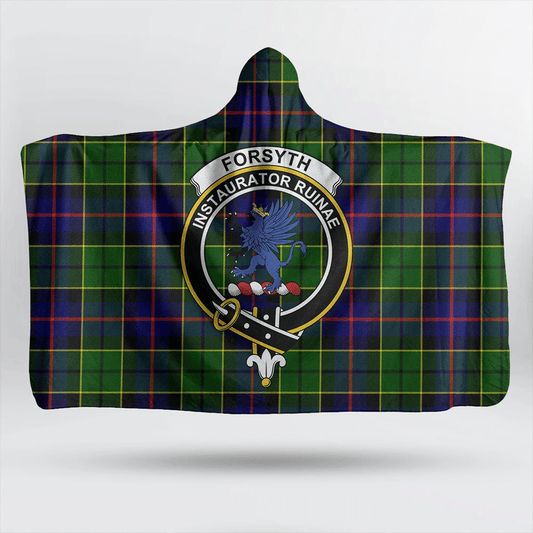 Forsyth Modern Tartan Crest Hooded Blanket