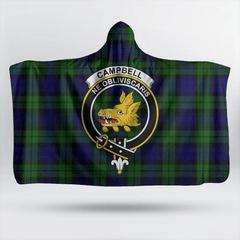 Campbell Modern Tartan Crest Hooded Blanket