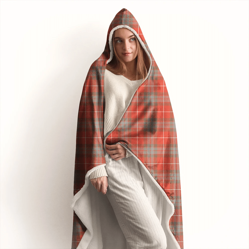 Fraser Weathered Tartan Crest Hooded Blanket