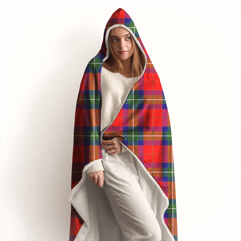 MacRae Hunting Weathered Tartan Crest Hooded Blanket