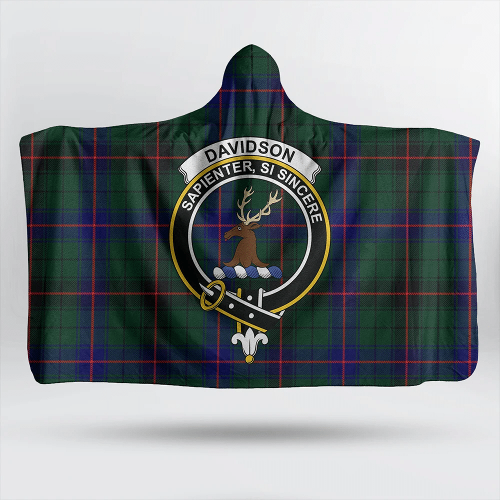 Davidson Modern Tartan Crest Hooded Blanket