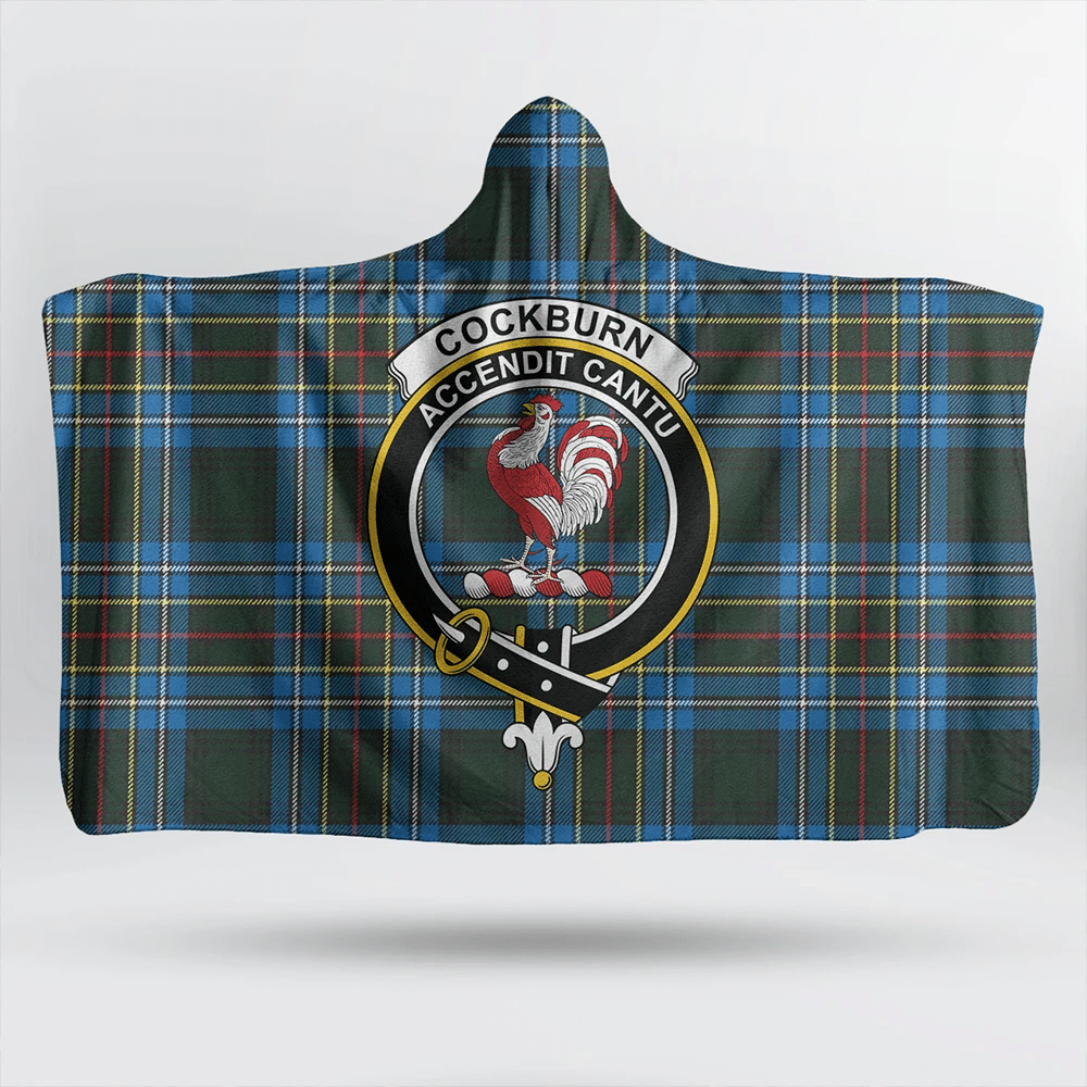 Cockburn Modern Tartan Crest Hooded Blanket