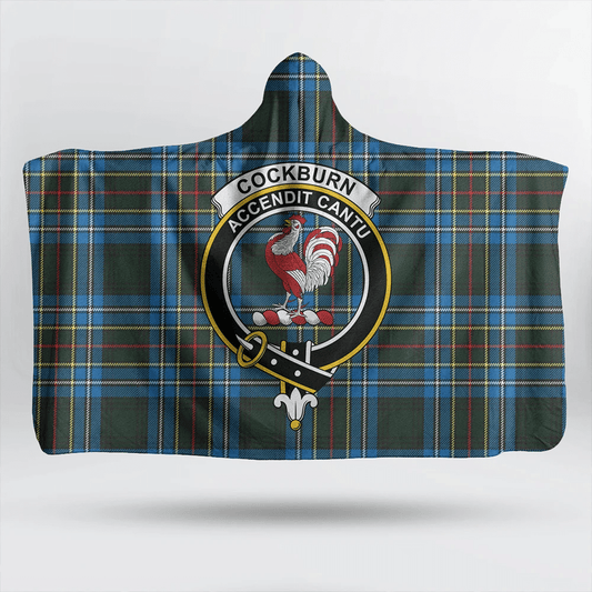 Cockburn Modern Tartan Crest Hooded Blanket