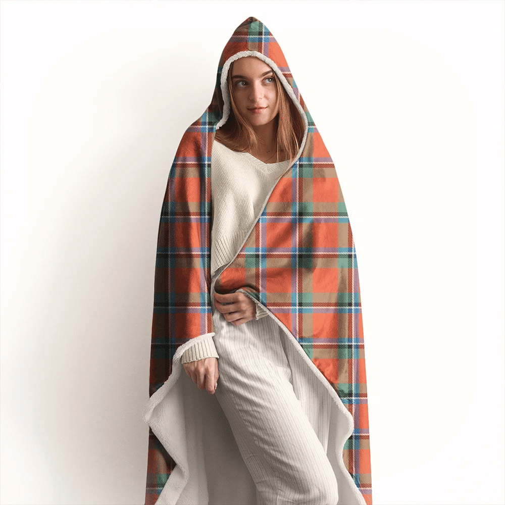 Matheson Hunting Ancient Tartan Crest Hooded Blanket