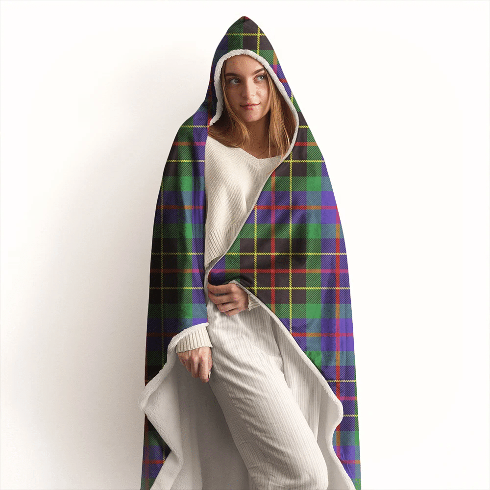 Brodie Hunting Modern Tartan Crest Hooded Blanket