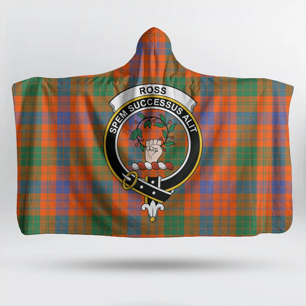 MacQueen Modern Tartan Crest Hooded Blanket