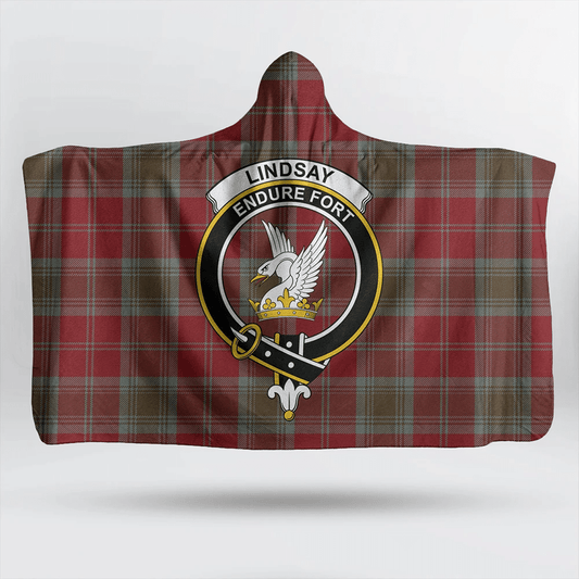 Lindsay Weathered Tartan Crest Hooded Blanket