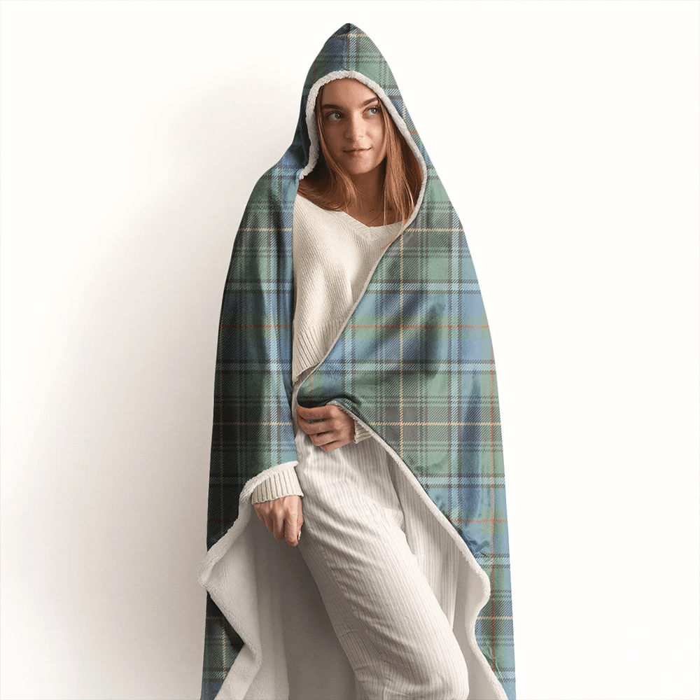 Ruthven Modern Tartan Crest Hooded Blanket