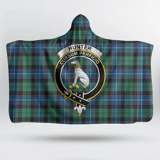 Hunter Ancient Tartan Crest Hooded Blanket