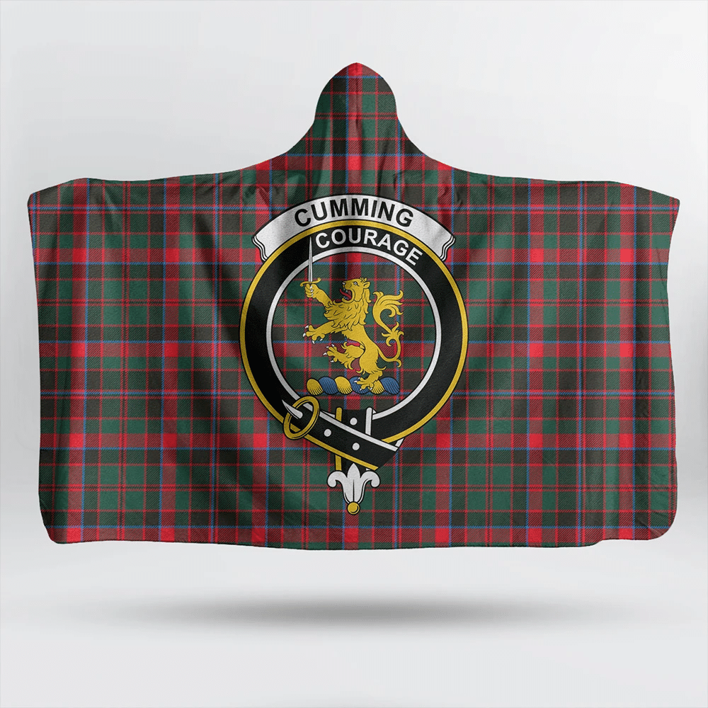 Cumming Hunting Modern Tartan Crest Hooded Blanket