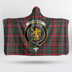 Cumming Hunting Modern Tartan Crest Hooded Blanket
