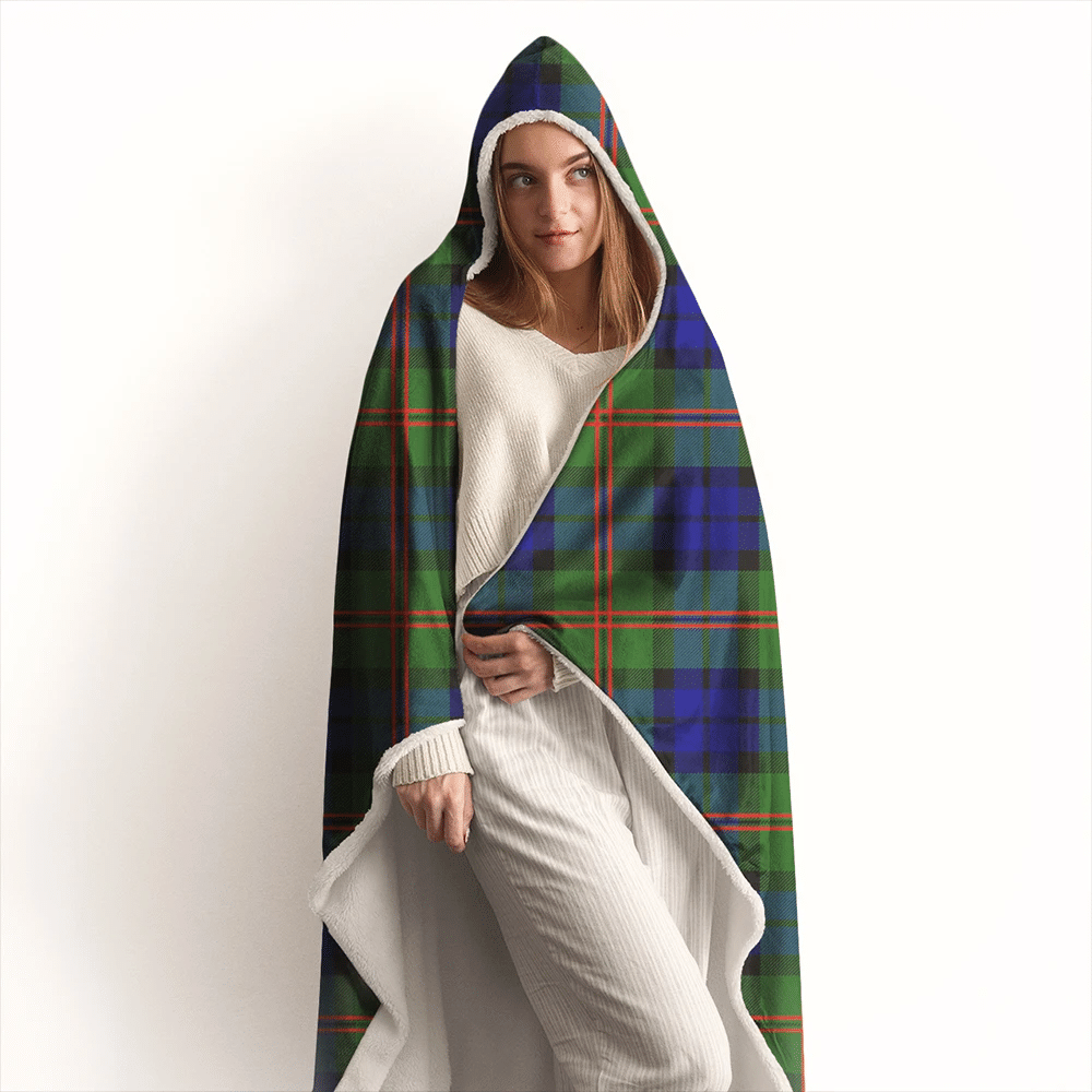 Dundas Modern Tartan Crest Hooded Blanket