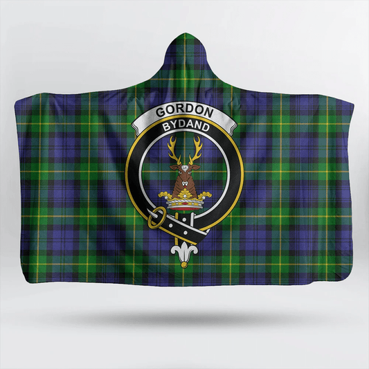 Gordon Modern Tartan Crest Hooded Blanket