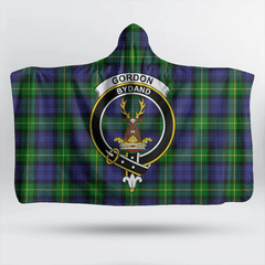 Gordon Modern Tartan Crest Hooded Blanket