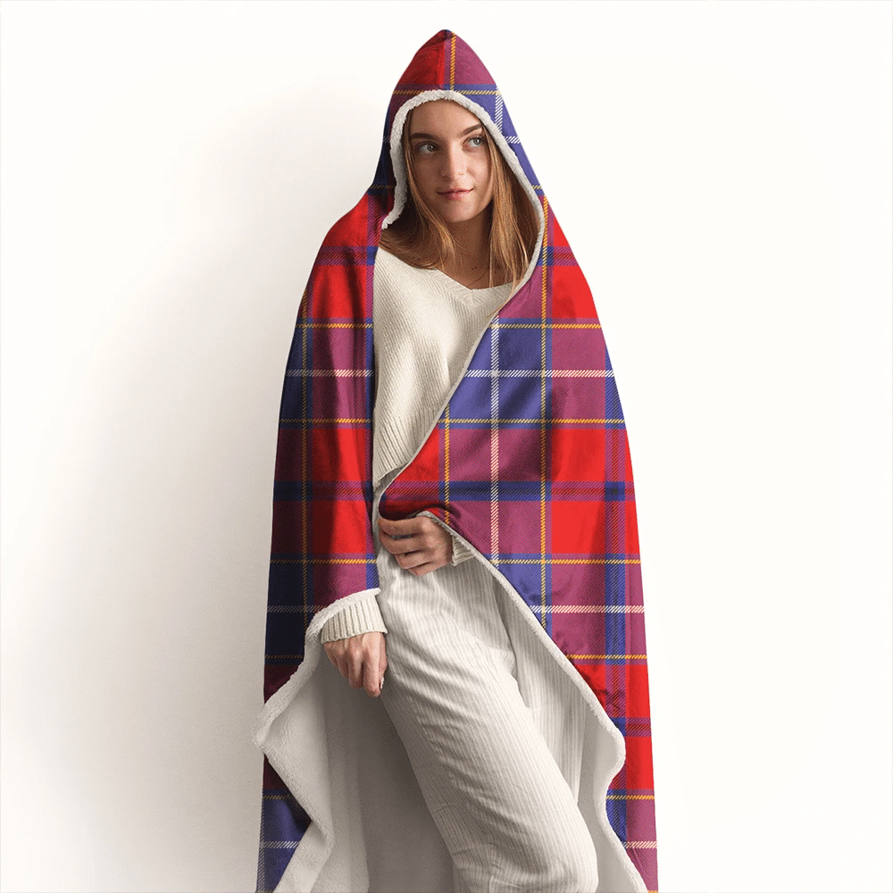 Oliphant Modern Tartan Crest Hooded Blanket