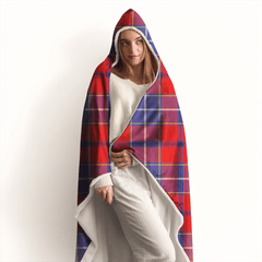 Oliphant Modern Tartan Crest Hooded Blanket
