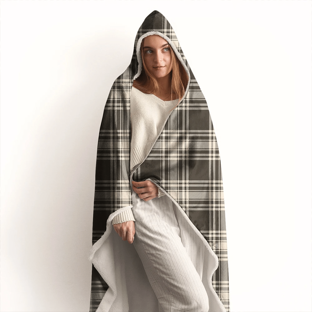 MacIver Modern Tartan Crest Hooded Blanket