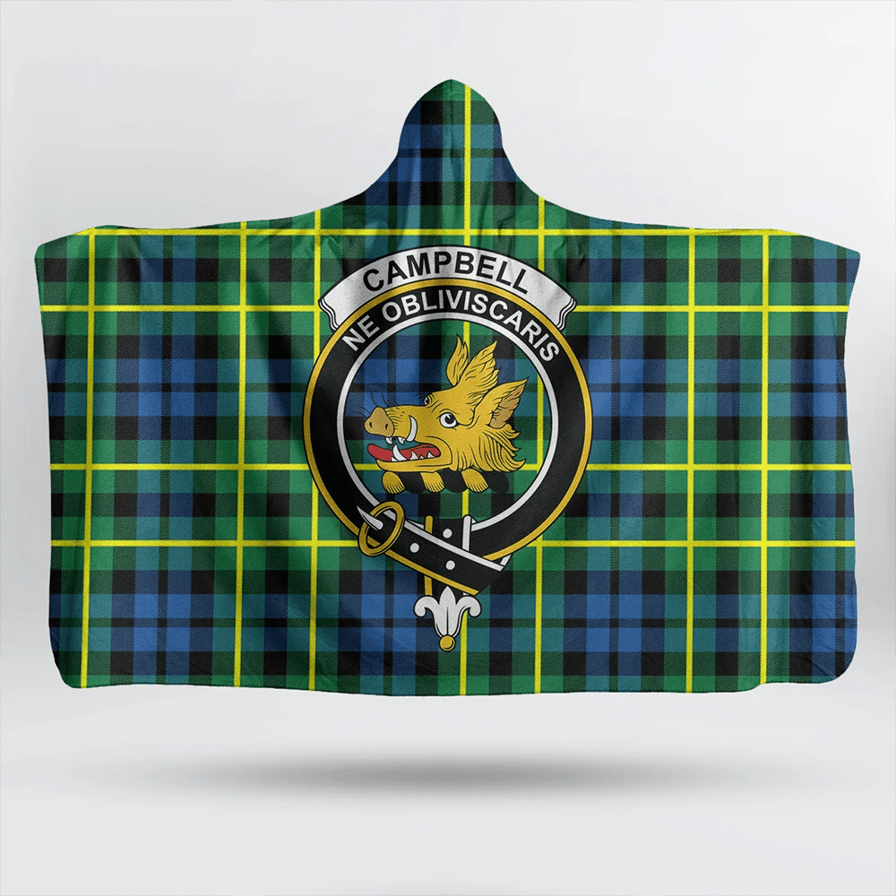 Campbell of Breadalbane Ancient Tartan Crest Hooded Blanket