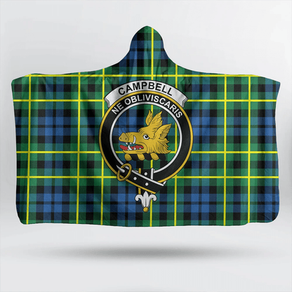 Campbell of Breadalbane Ancient Tartan Crest Hooded Blanket