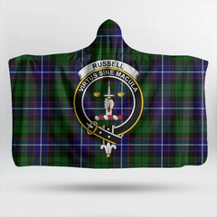 MacRae Hunting Modern Tartan Crest Hooded Blanket
