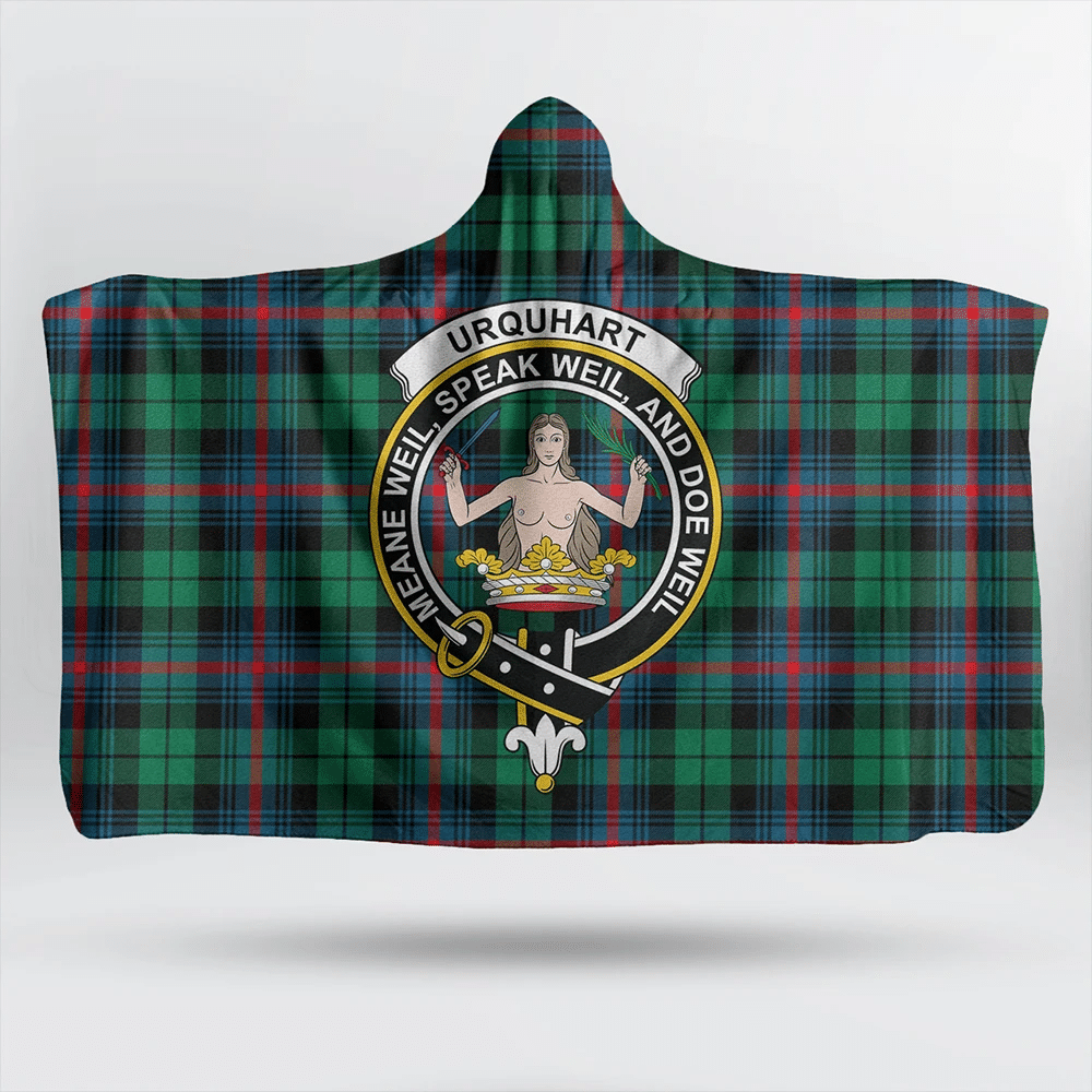 Nesbitt Modern Tartan Crest Hooded Blanket