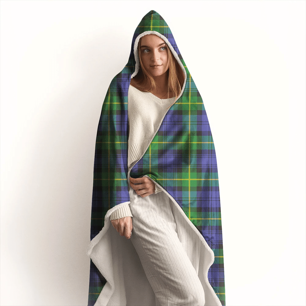 Gordon Modern Tartan Crest Hooded Blanket